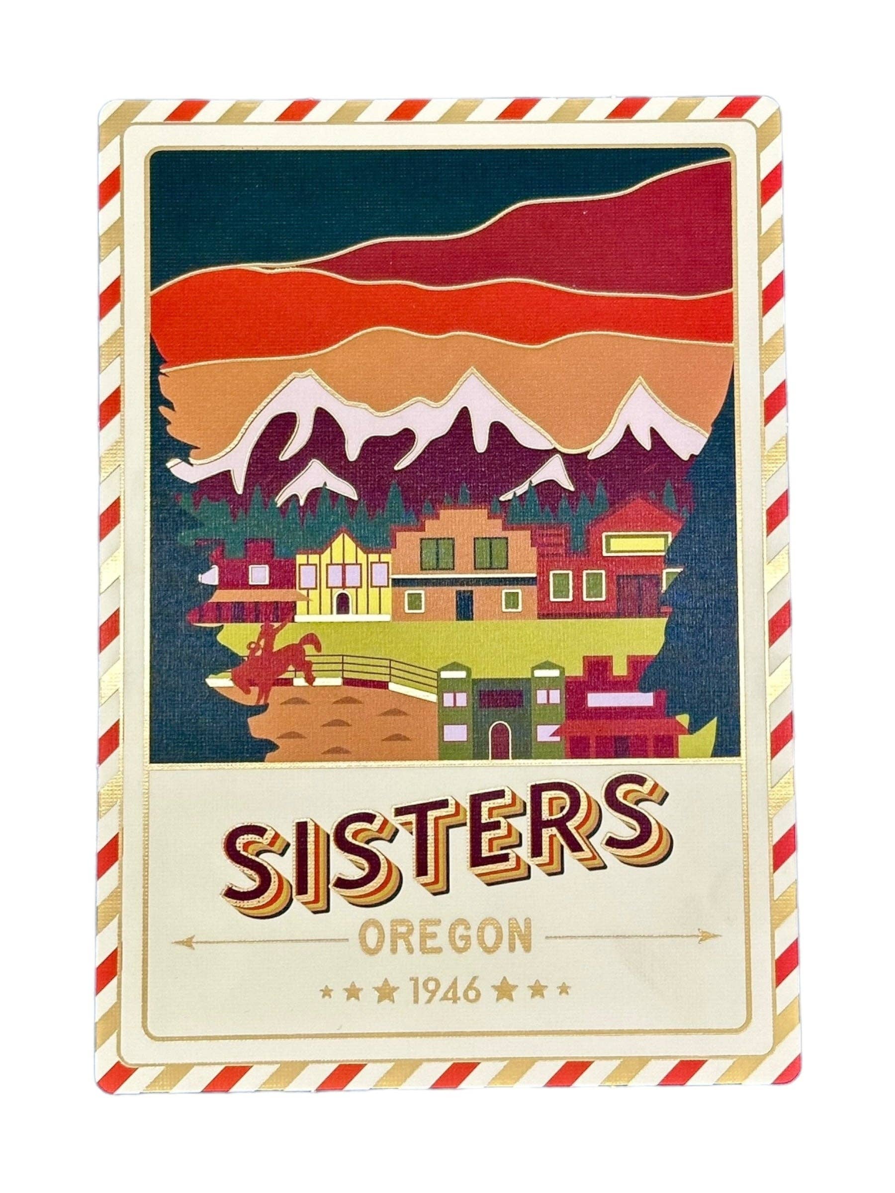 Landmarks Unlimited – wholesale Postcard – Sisters - Oregon - Postcard - Textured Foil0