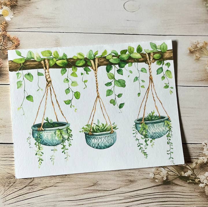 Hanging plant card- single for wholesale by Iowa Paper Farm