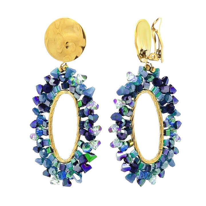 AMORINO SRL – wholesale Hängande örhängen – Clip on-örhängen med kristaller - OL2392E7343