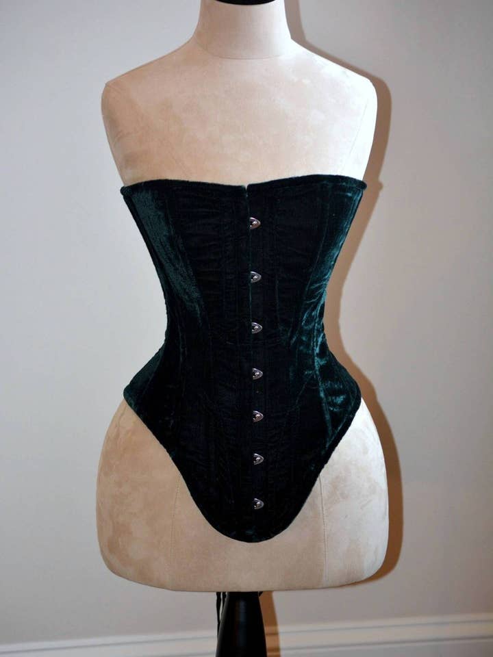 corsettery - Wholesale Corset - Women's - Historical velvet corset: Edwardian overbust corset. Steelbone custom made corset, renaissance, gothic, steampunk, bespoke, victorian