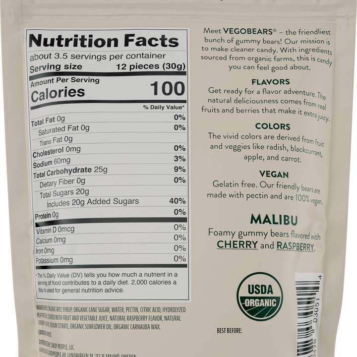 Candy People USA - Wholesale Gummy - VegoBears - Malibu 3.5oz. (10 Pack)