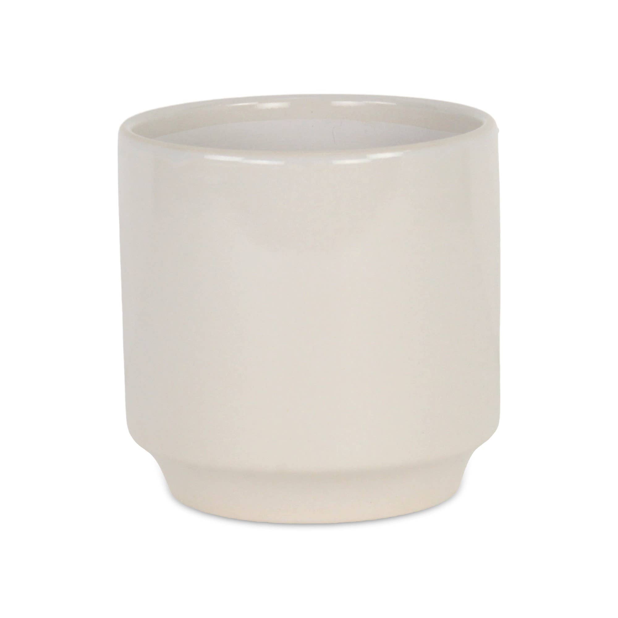 Cheungs Home Decor - Vendita all'ingrosso Vasi per piante - Elegora vaso in ceramica monocolore con lato dritto - bianco sporco7