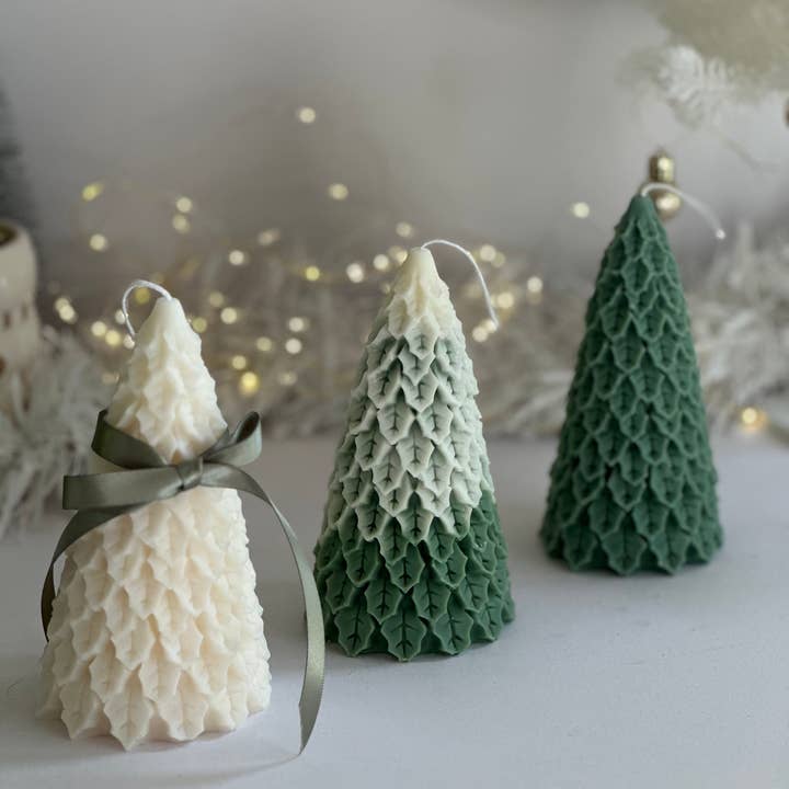 Maison Bohiti – wholesale Novelty candle – Soy Wax Large Pine Christmas Tree Candle | Christmas| Pillar1