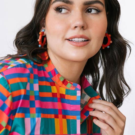 Sunshine Tienda - Wholesale Hoop Earrings - Nelly Ball Hoop Earrings