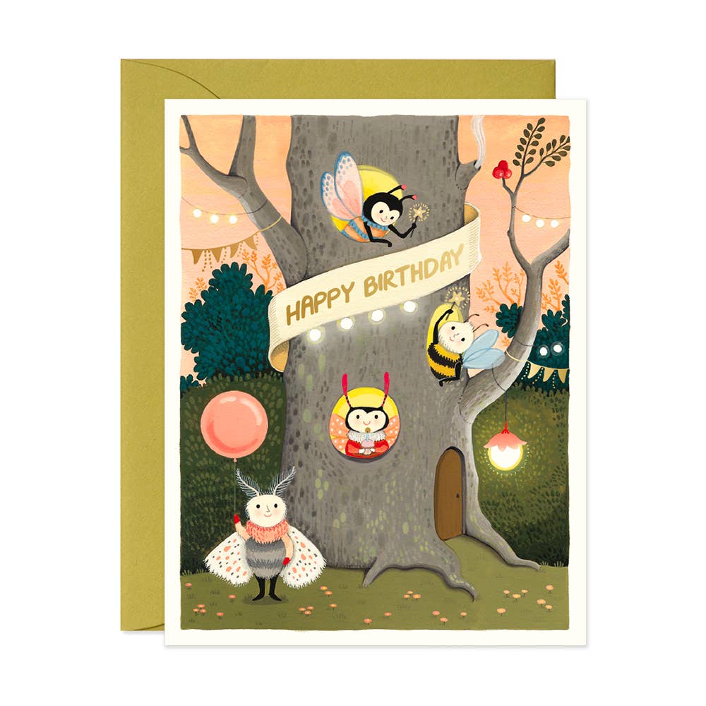 JooJoo Paper - Wholesale Birthday Card - Tree Apartment Birthday Greeting Card