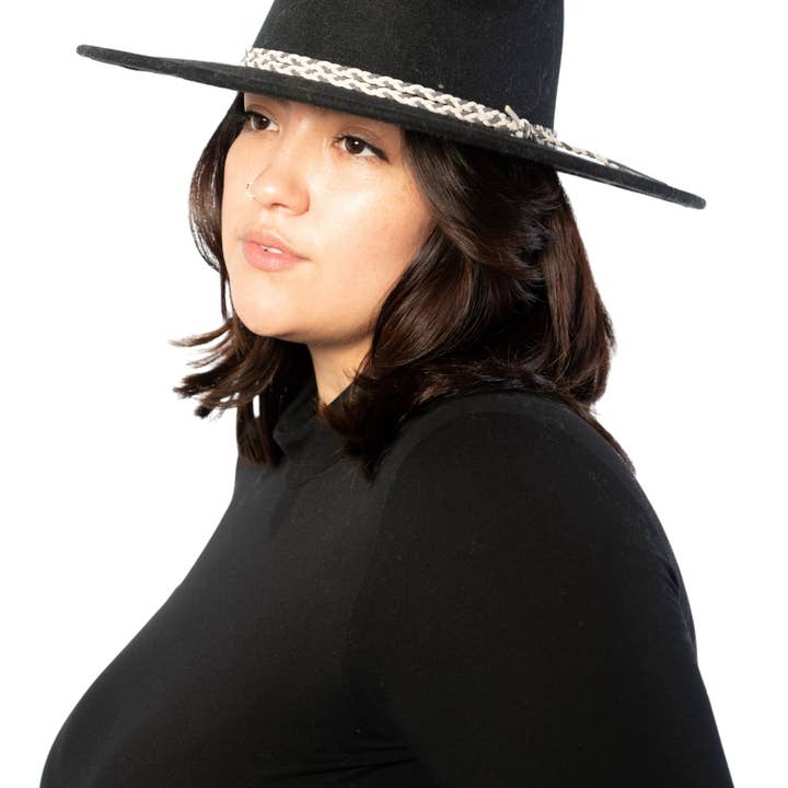 Marcus Adler - Venta al por mayor Sombrero fedora - Mujer - Sombrero panameño de fieltro con ribete trenzado