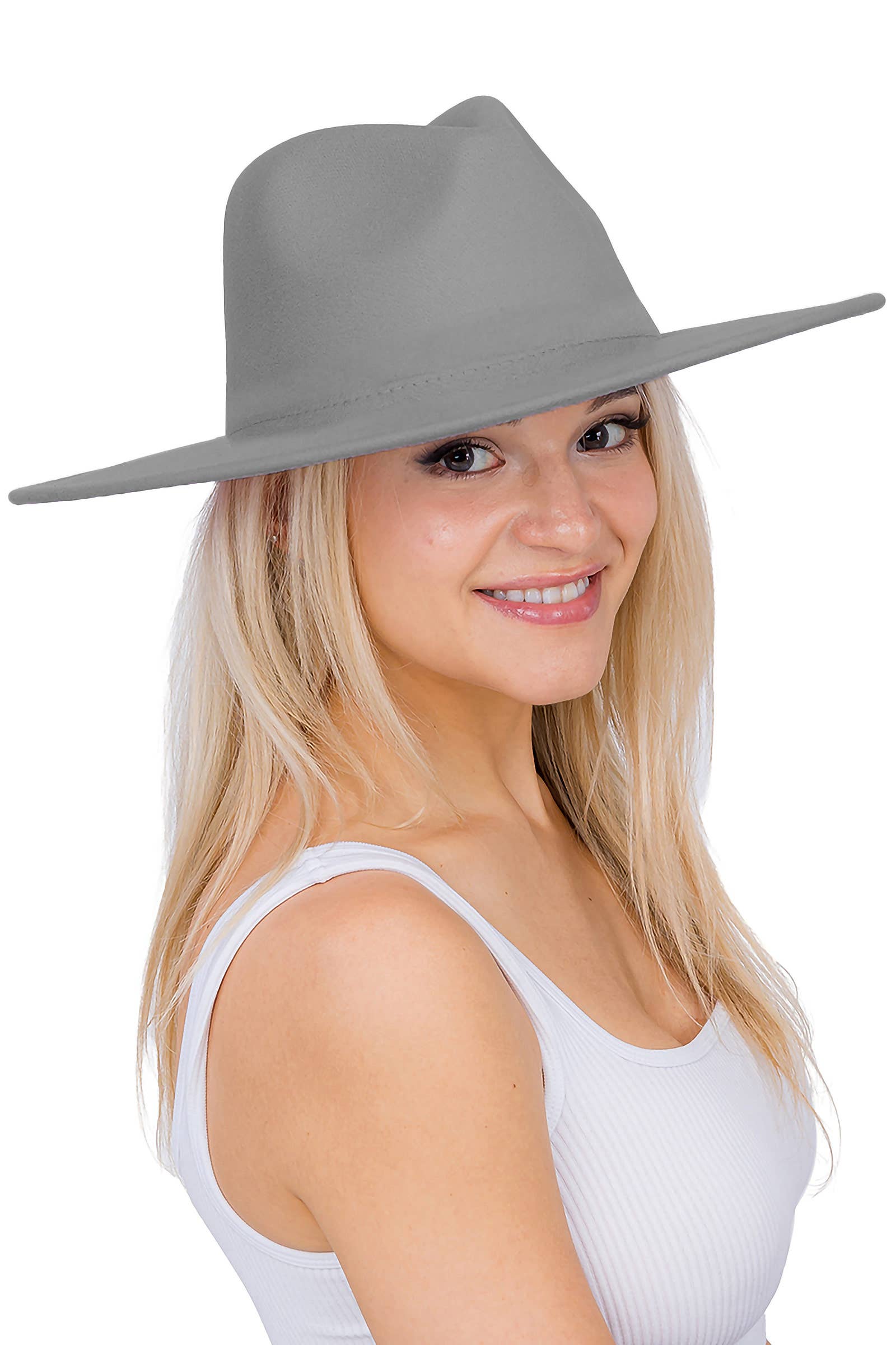 Cap Zone – Fedora - Mulher por atacado – Chapéu Rancher Cap Zone com Aba Larga, Reta e Lisa5