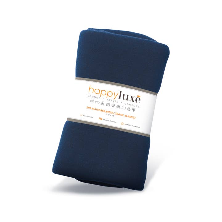 HappyLuxe - Wholesale Wrap - Women's - The Wayfarer Travel Wrap in Navy Blue6