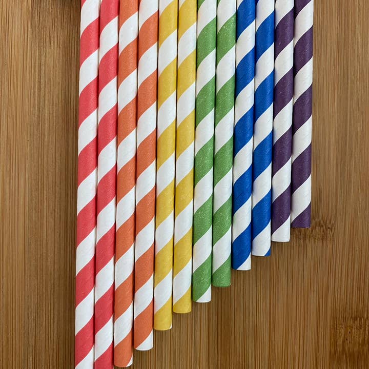 Roc Paper Straws – Engroshandel Sugerør – Blandede Rainbow Paper Straws2