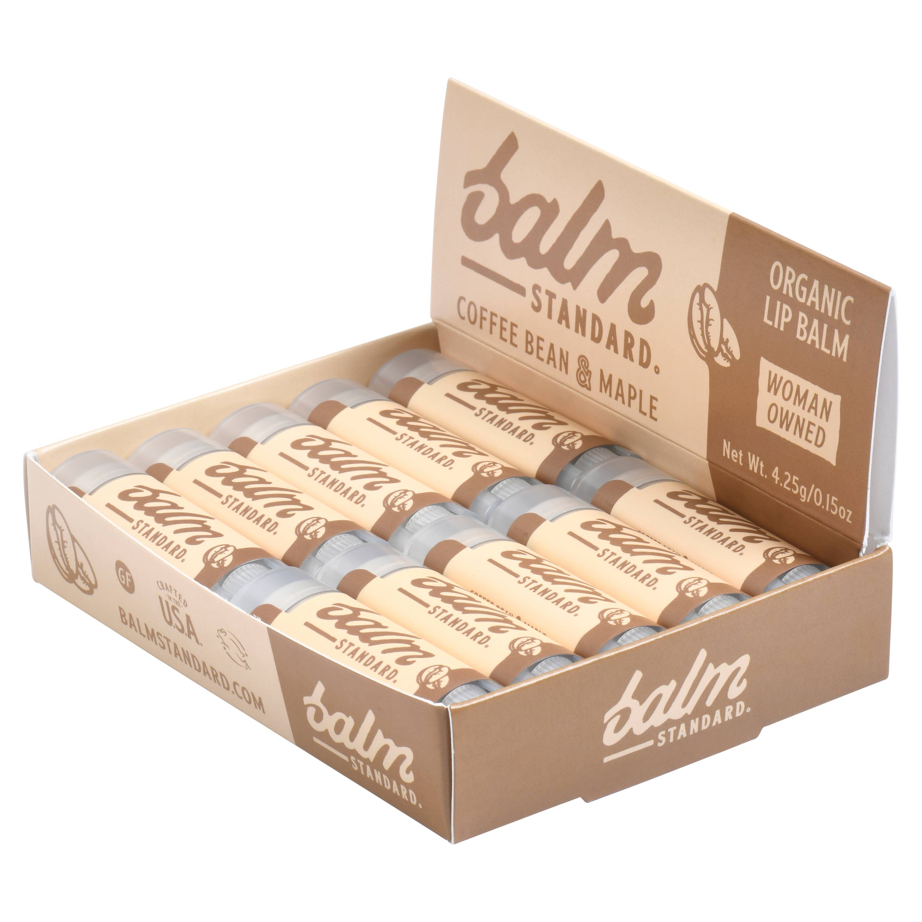Balm Standard – Bálsamo labial por atacado – Bálsamo Labial de Grão de Café e Maple - Caixa Expositora com 20 Unidades1