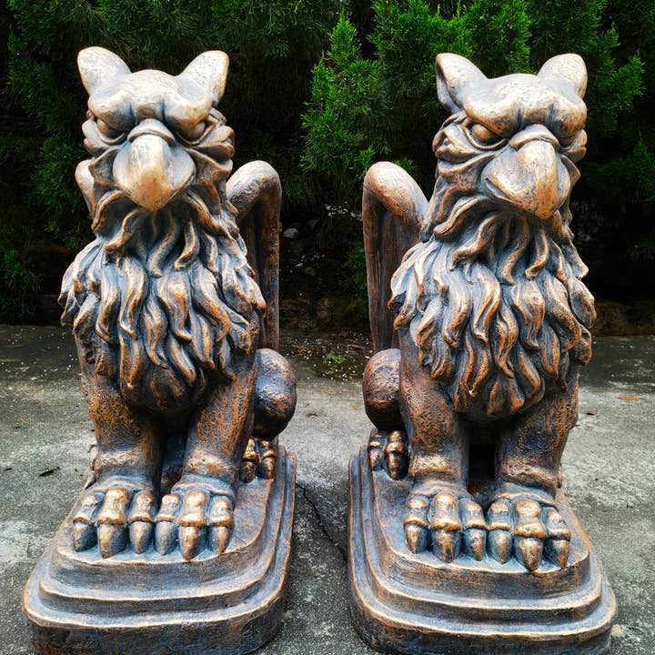 Magnesium Griffin Statues "Peter & Lois" - 2PC/Set - Options for wholesale by Zaer Ltd. International