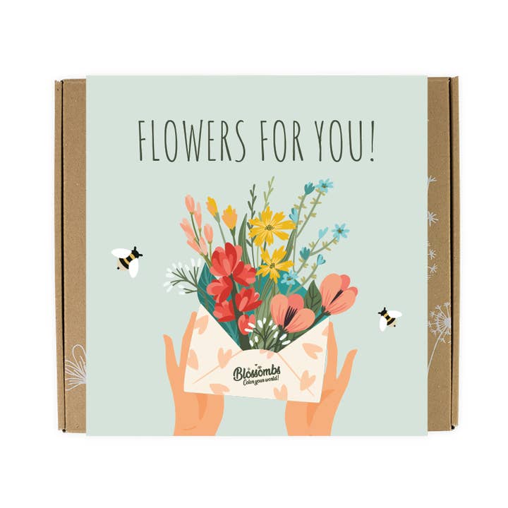 Medium Gift Box "Flowers for You" with 9 Seed Bombs for wholesale by Blossombs