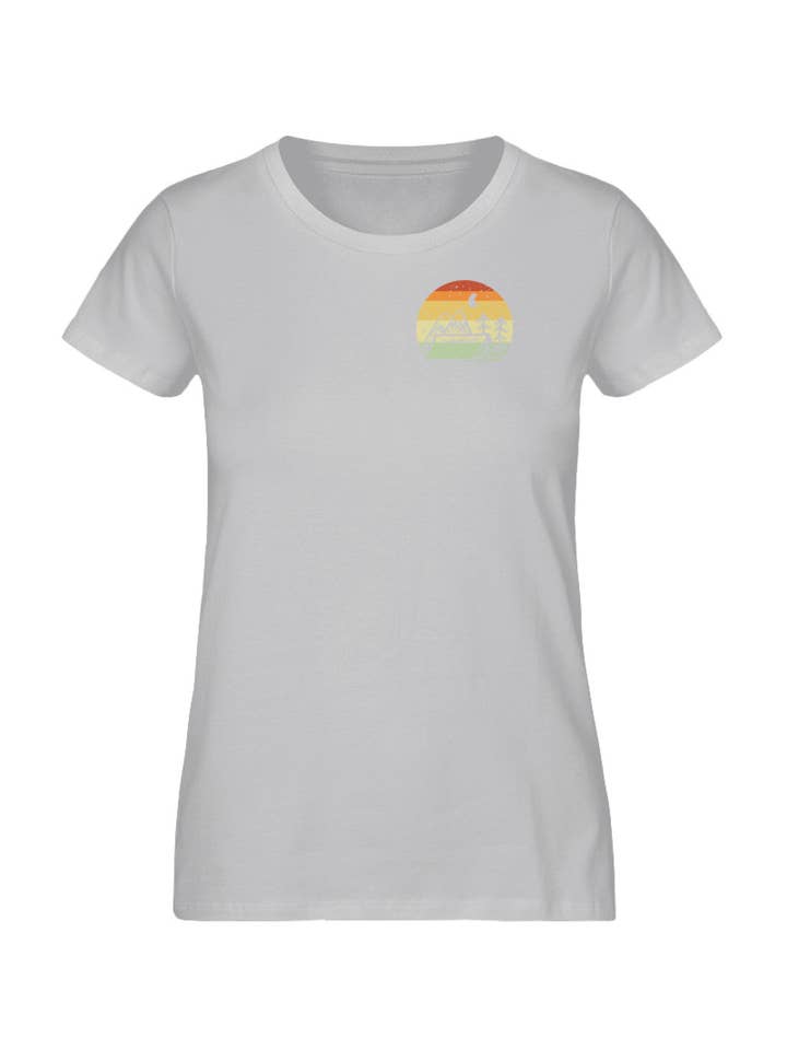 Uwaldu – Großhandel T-Shirt mit Siebdruck – Damen – Camping by night - Damen Premium Organic Shirt