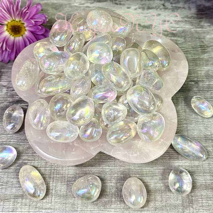 KayleeNYC – Engroshandel Spirituelle sten og krystaller – 1 lb engel Aura Quartz Mini Tumble Crystal Healing
