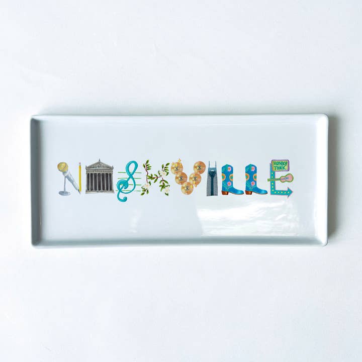 Nashville Icons Typography Tray 10.5" Long for wholesale by Dishique
