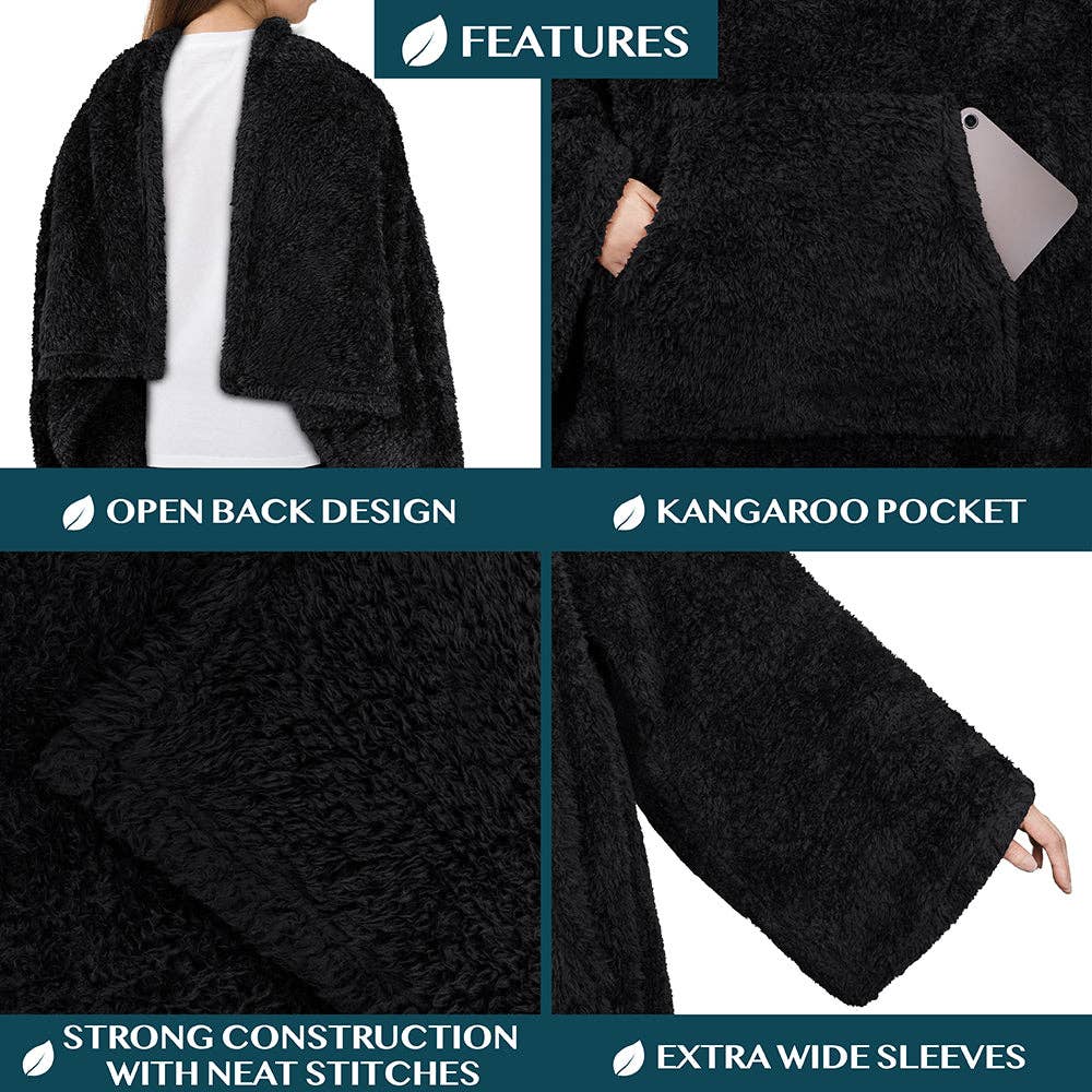 Pavilia - Wholesale Throw Blanket - Sherpa Fluffy Blanket with Sleeves9