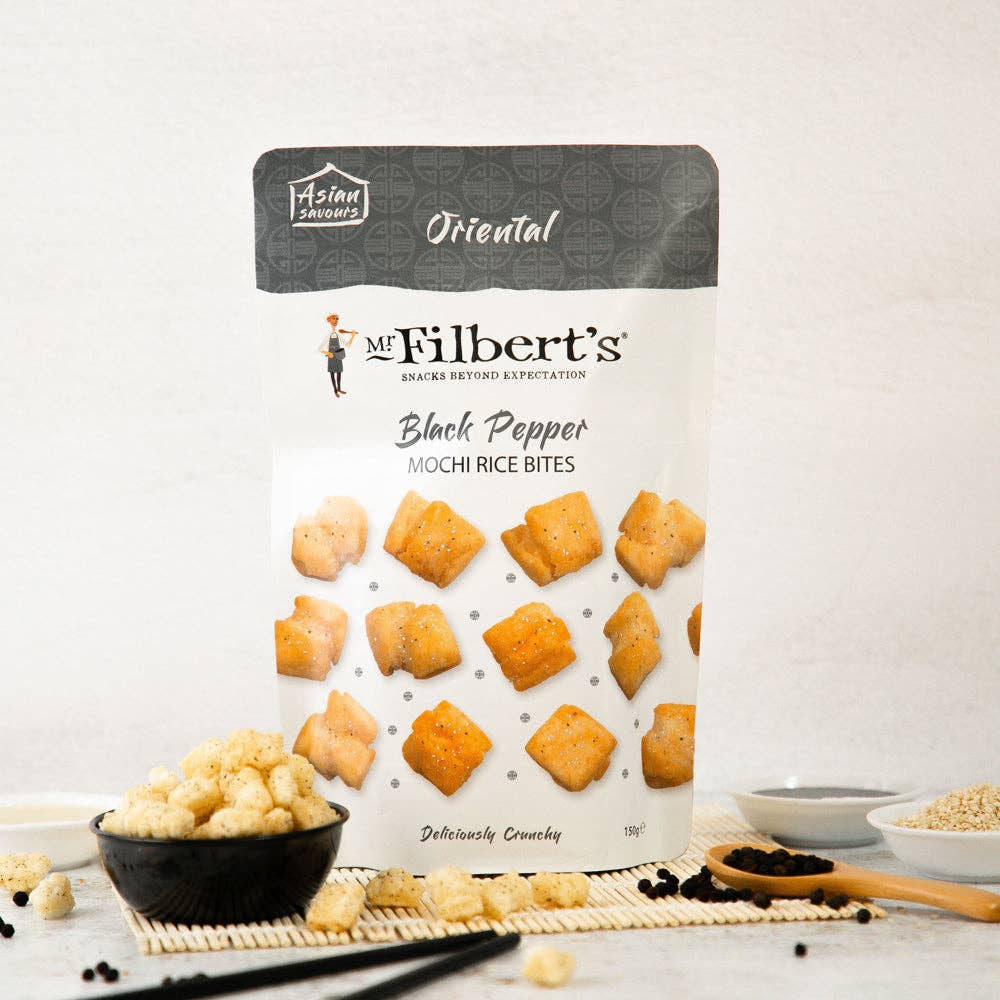 Mr Filbert's – wholesale Puffed rice treat – Oriental Black Pepper Rice Crackers