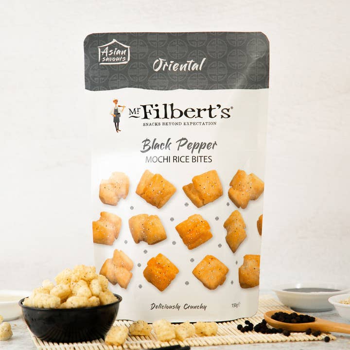 Oriental Black Pepper Mochi Rice Bites for wholesale by Mr Filbert's
