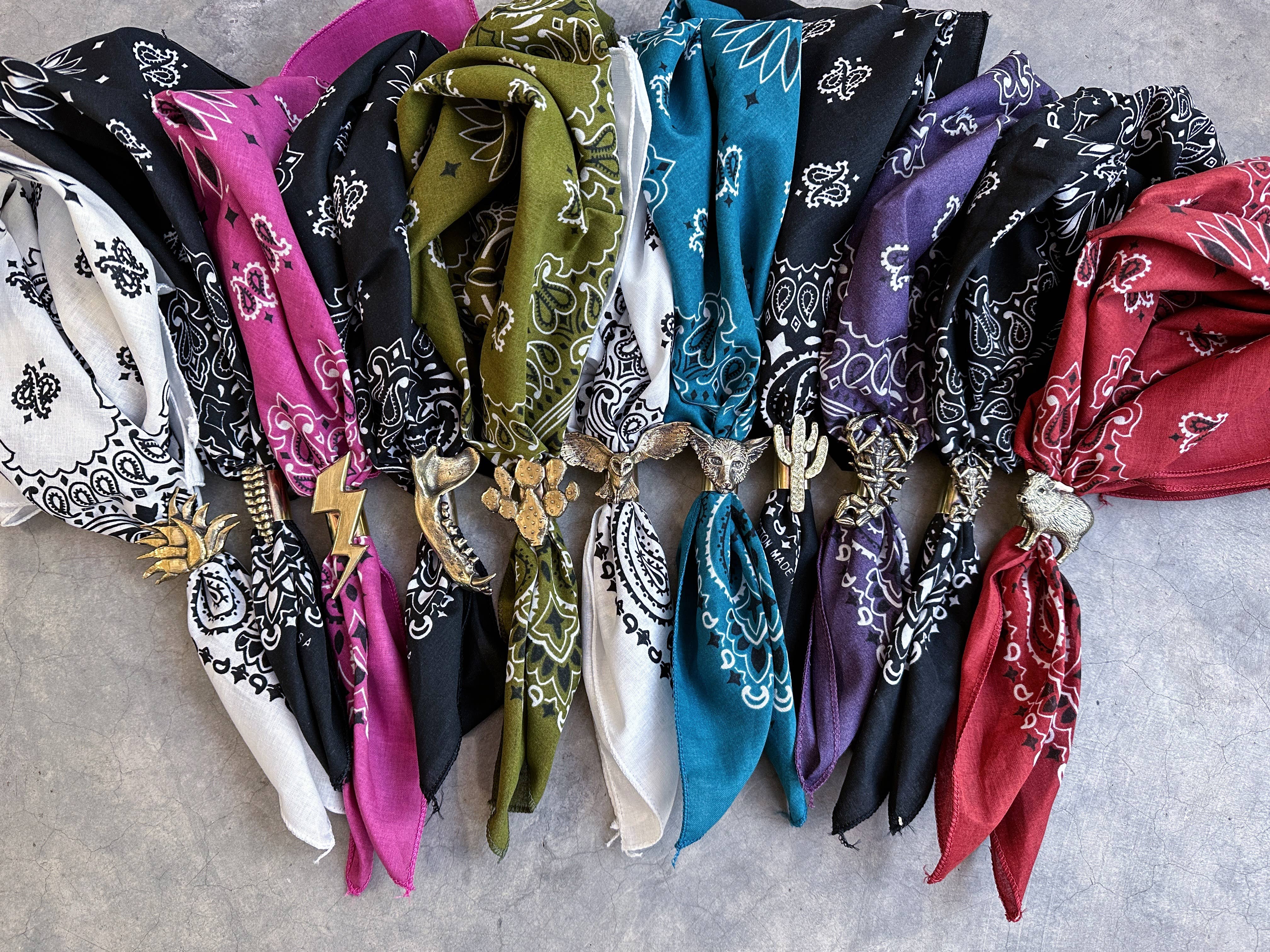 HELIOTROPE - Wholesale Scarf Clip - Women's - Bandana Slide (12 Options)12
