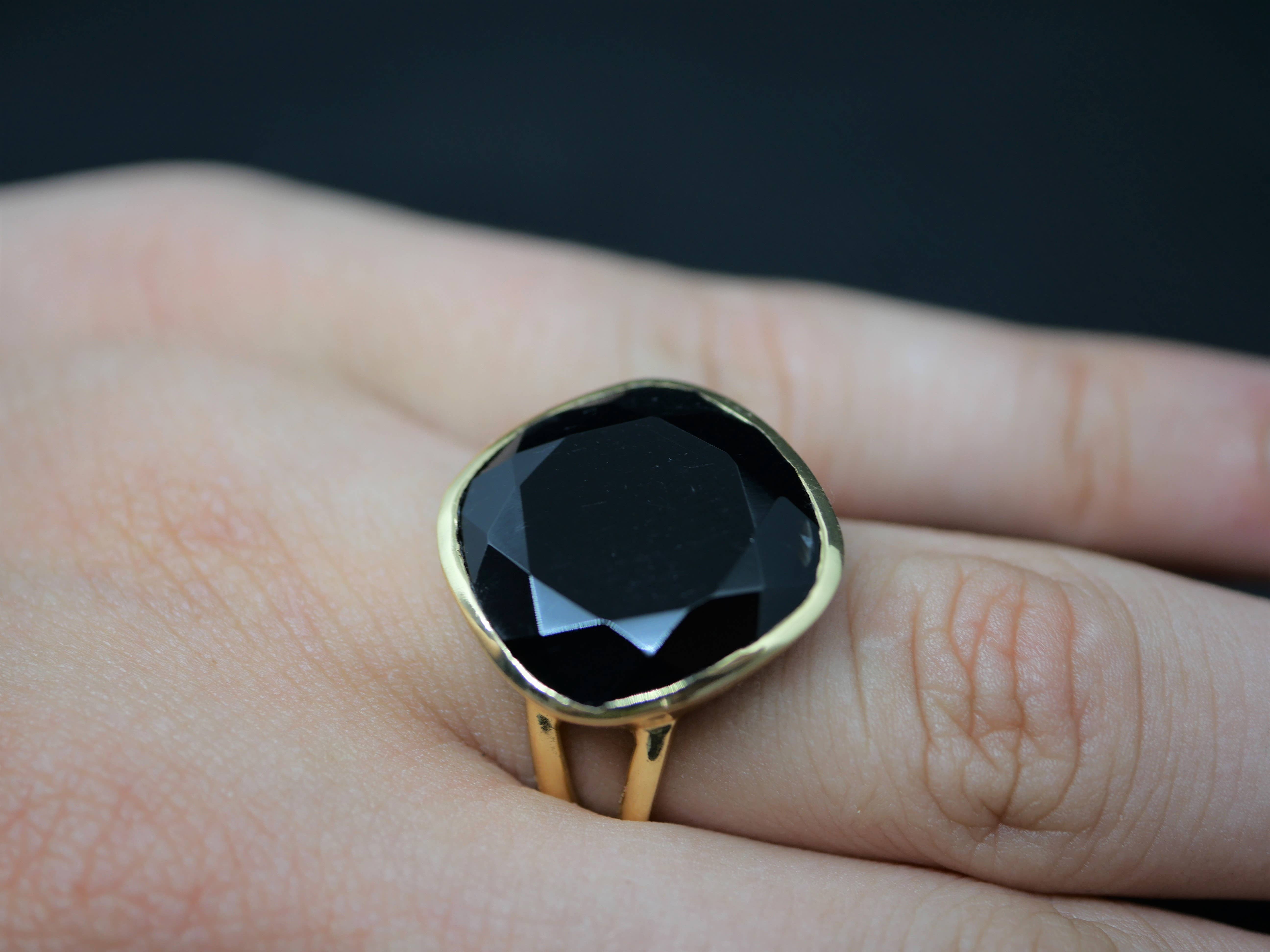 Atelier Leblanc - Wholesale Cocktail/Statement Ring - Elegance Collection Black Onyx0