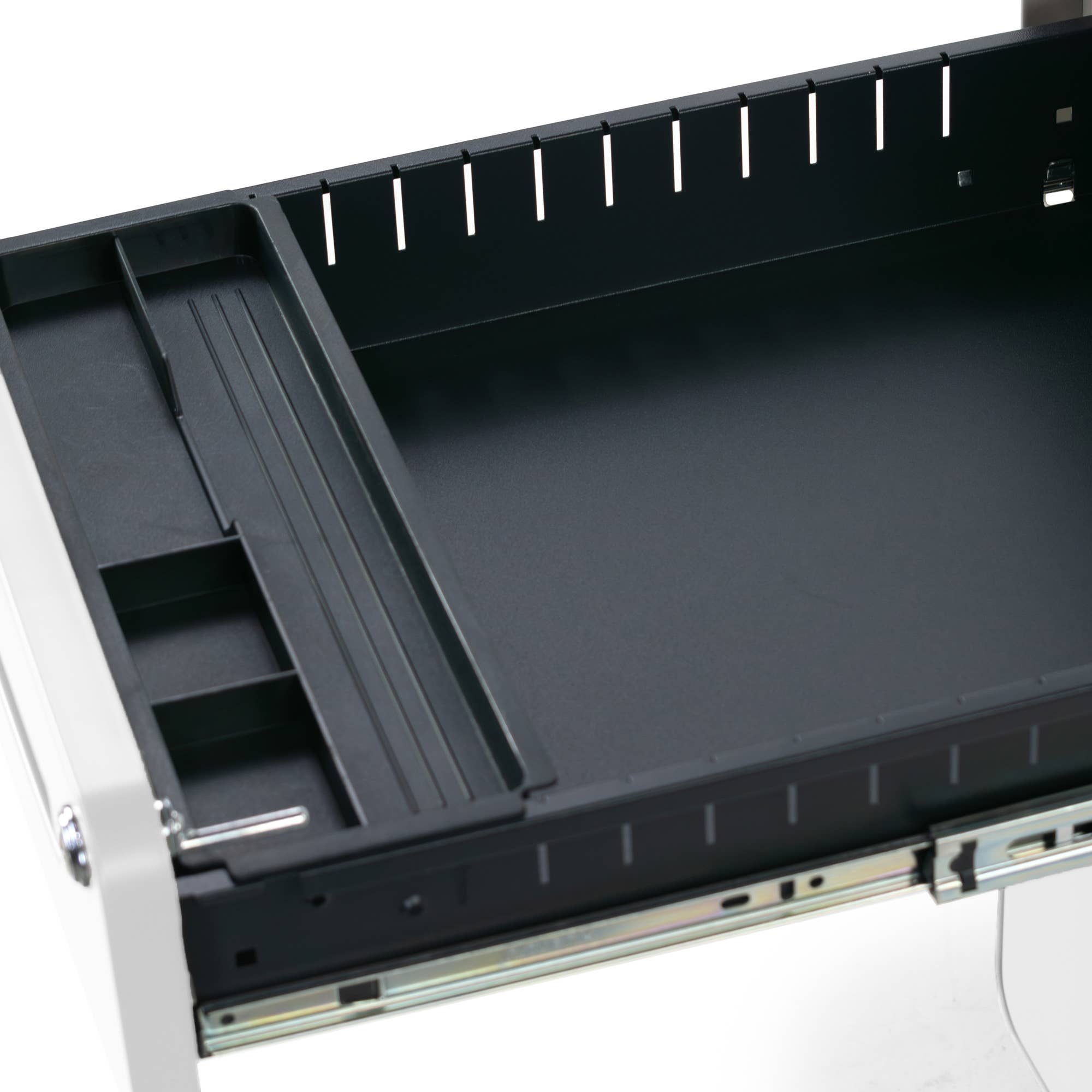 Glamour Home - Wholesale Cabinet - Aviya White 3-Drawer File Cabinet with lock and Wheels6