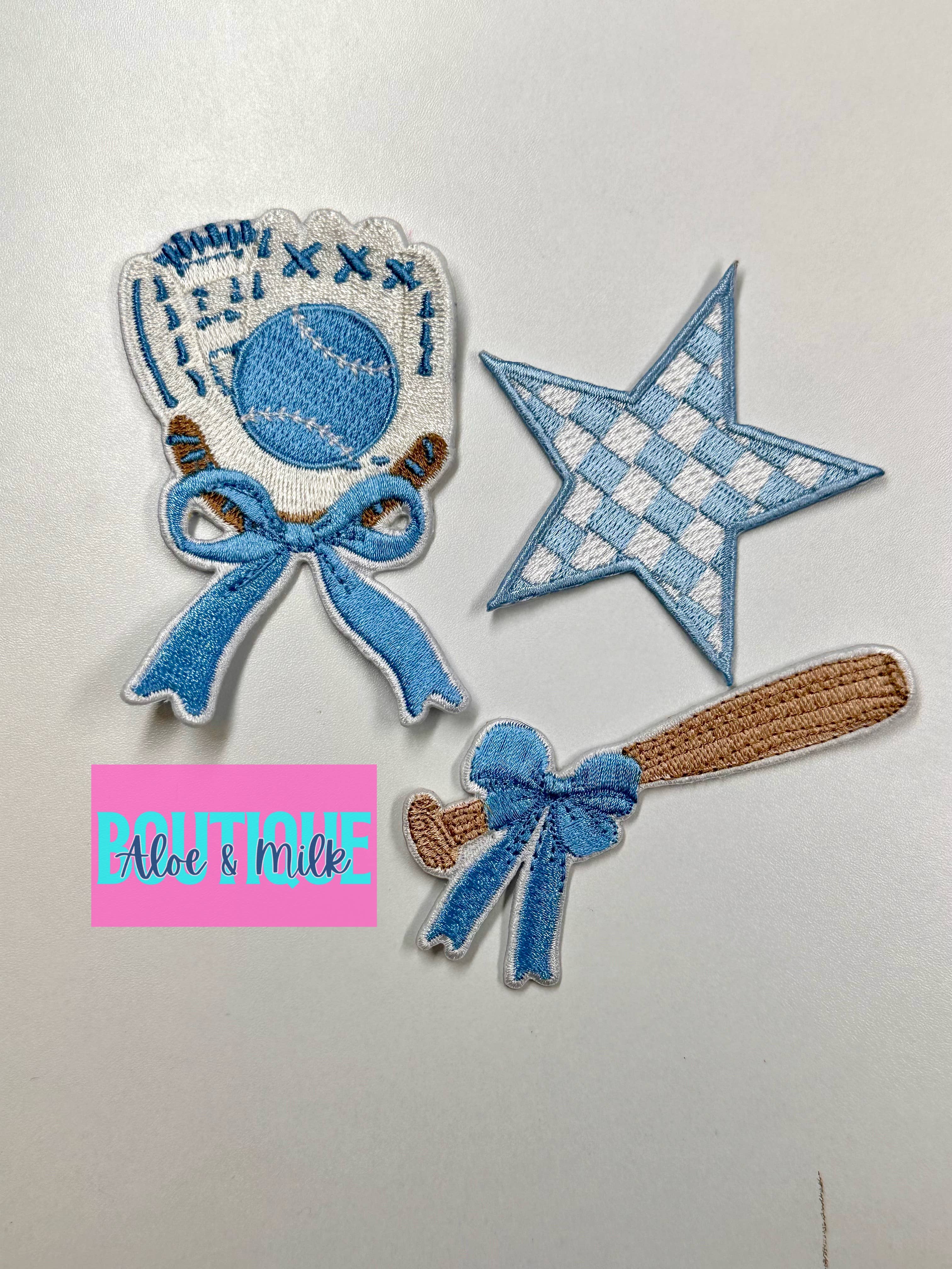 Aloe and Milk Boutique - Wholesale Patch - Baseball Trio Bundle, baseball patches, softball patches1