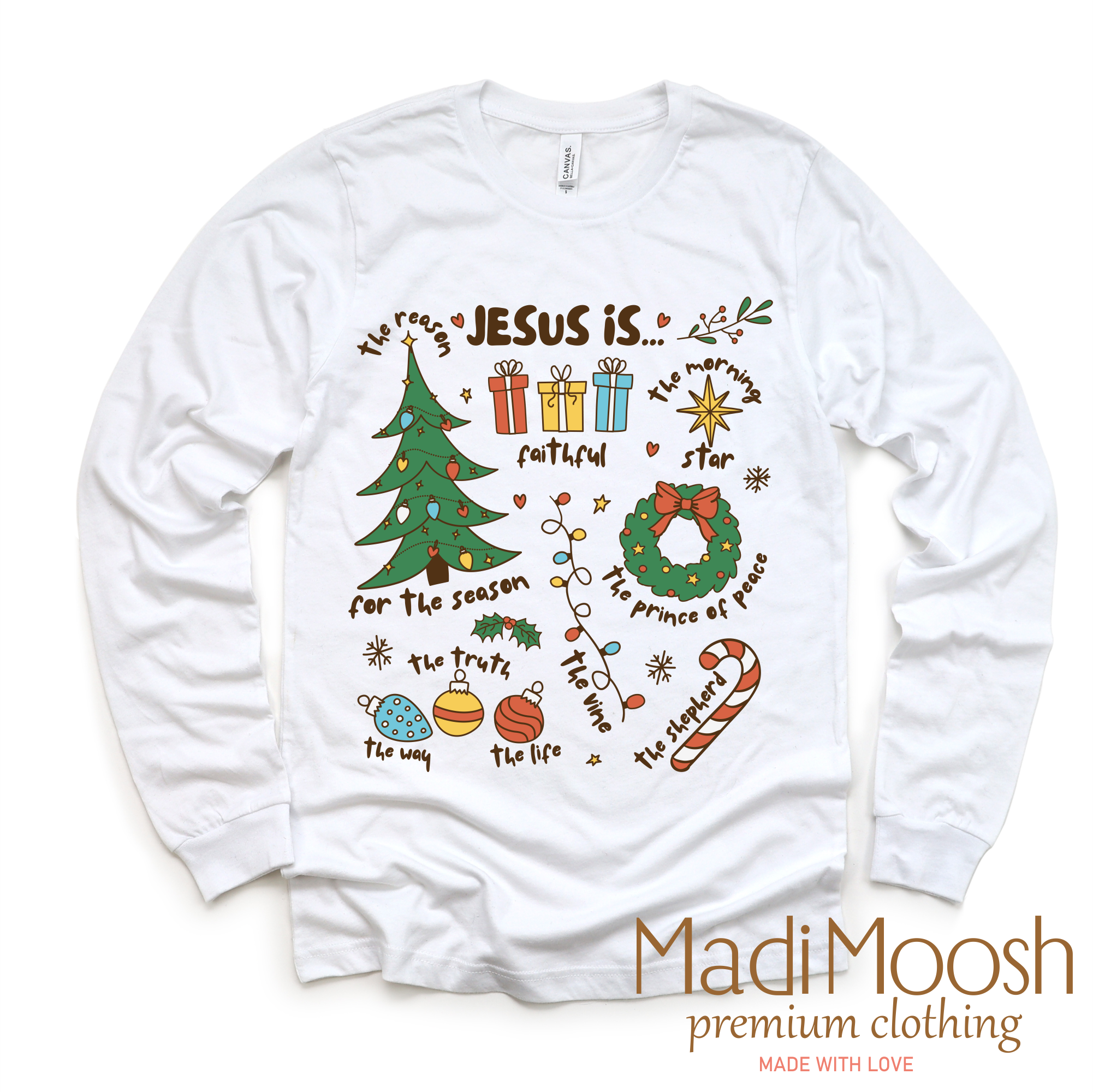 Madi Moosh - Wholesale Screen Printed T-Shirt - Kids - Jesus Is Christmas T-Shirt - Christian Tee2