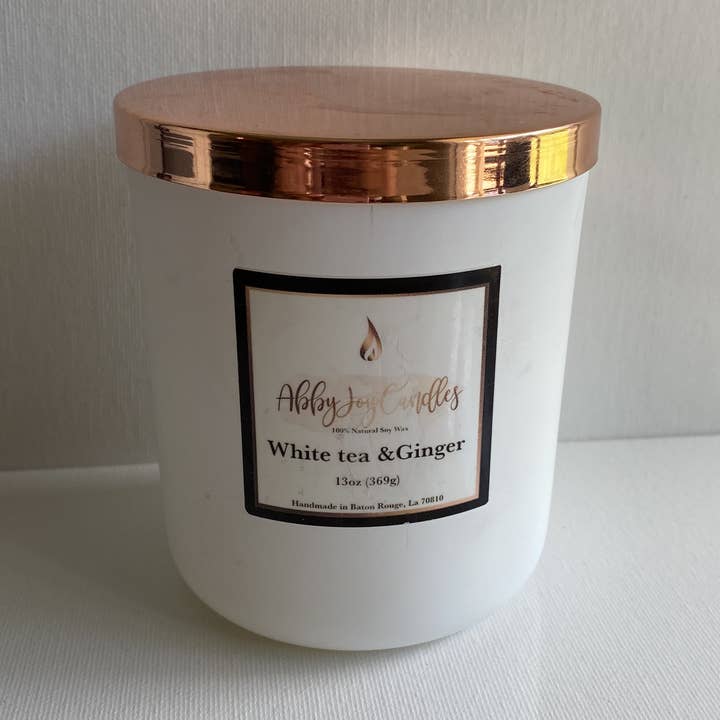 12oz vitt te och ingefära burkfylld ljus för wholesale av AbbyJoy Candles