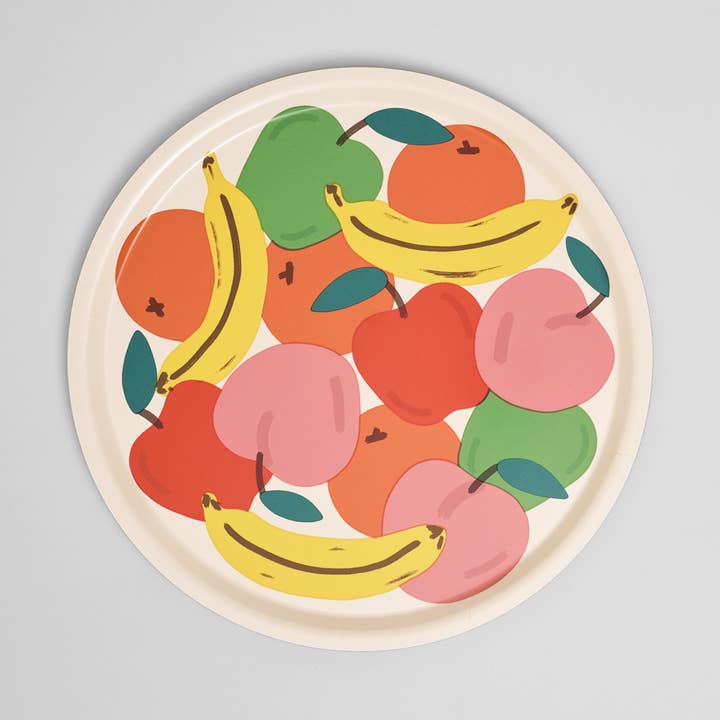Wrap (US duties paid) - Wholesale Serving Tray - Fruit Bowl Large Round 15" Birch Serving Tray0