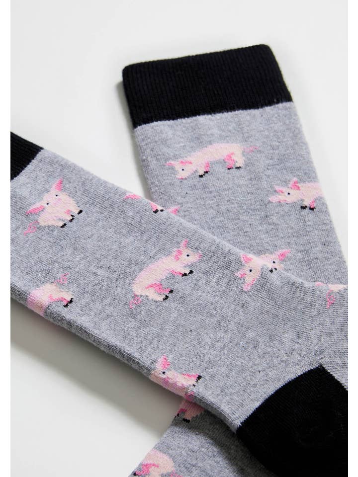 BePig Grey - 100% Organic Cotton Socks for wholesale on Faire