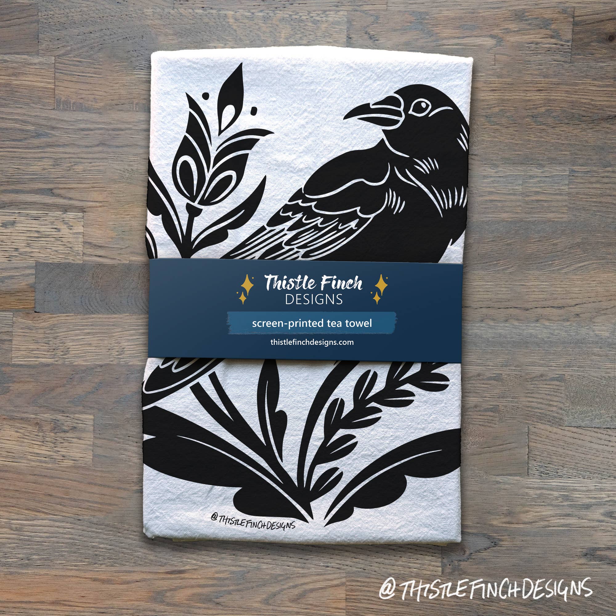 Thistle Finch Designs - Wholesale Tea Towel - Crow Distelfink PA Dutch Tea Towel5
