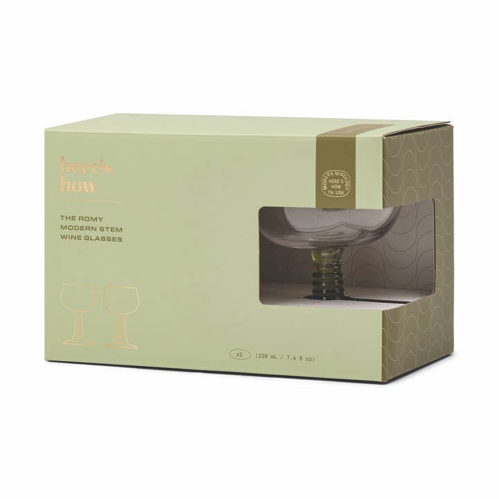 The Romy Set Of 2 Wine Glasses - Olive for wholesale by Here's How