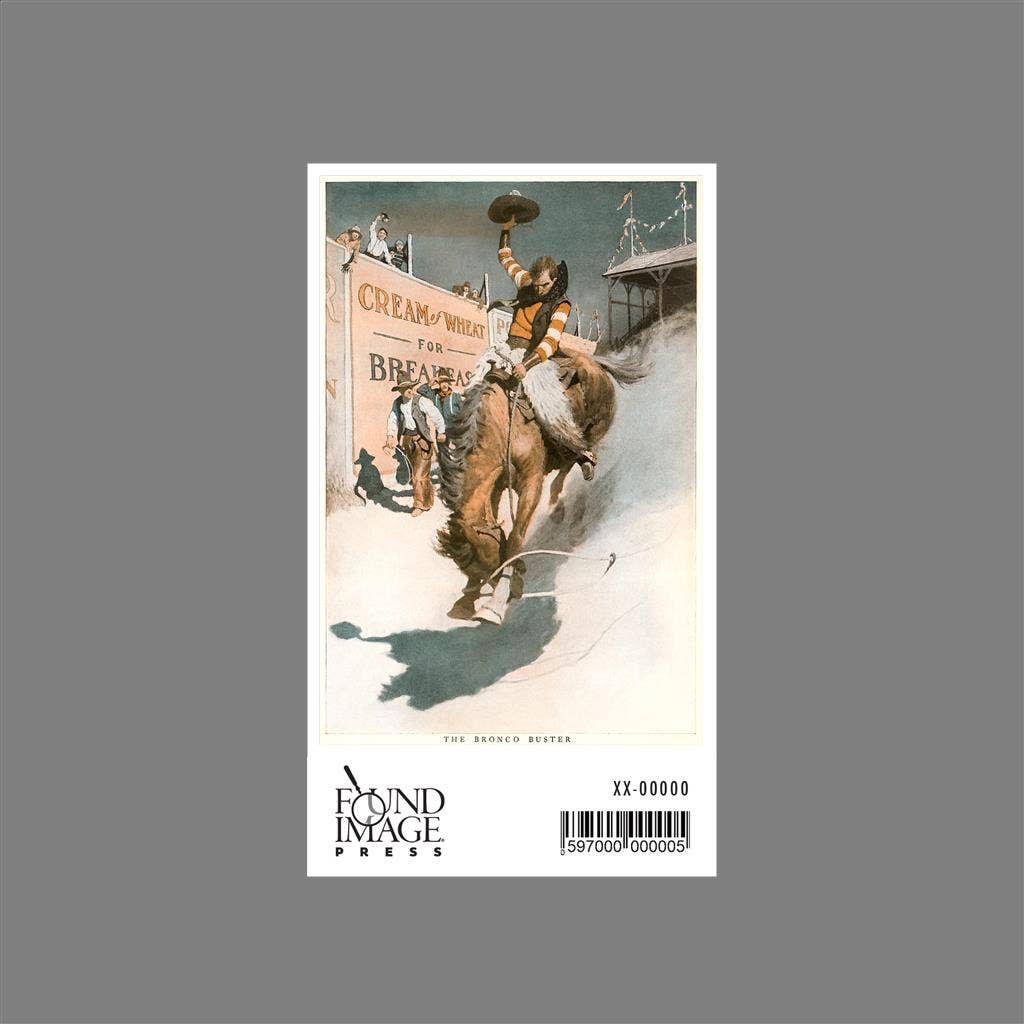 Found Image Press - Wholesale Sticker - Sticker CB-178 Bronc Rider Coming out of Chute1