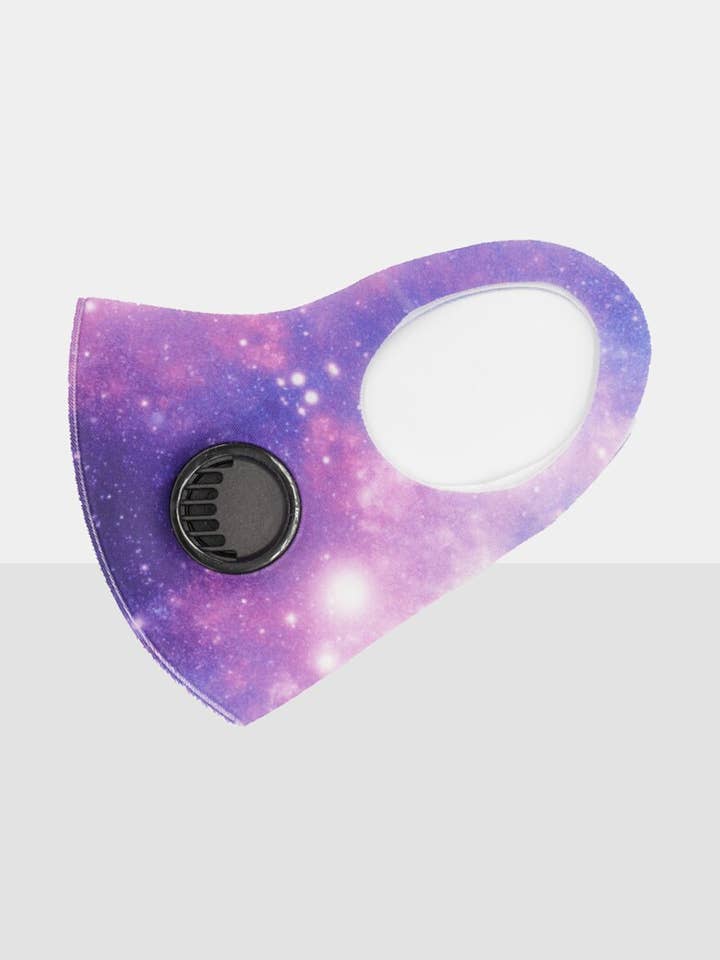Pink & Purple Galaxy Print Filtered Face Mask - Kelsea for wholesale by Femme Luxe