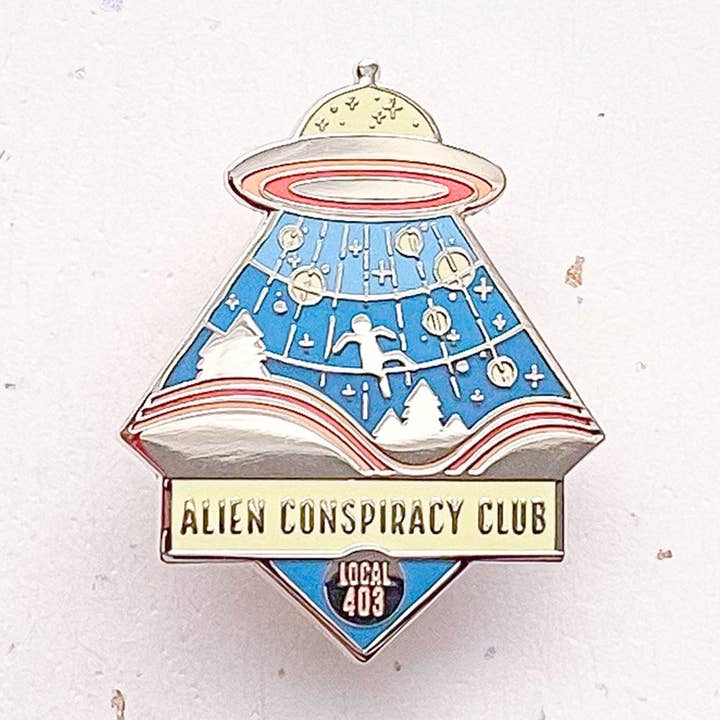 Alien Conspiracy Club Emalje Pin for engroshandel hos Alum and Ink