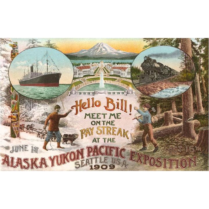 Cartão de Saudação WA-281 Cenas da Exposição de 1909, Seattle por atacado de Found Image Press