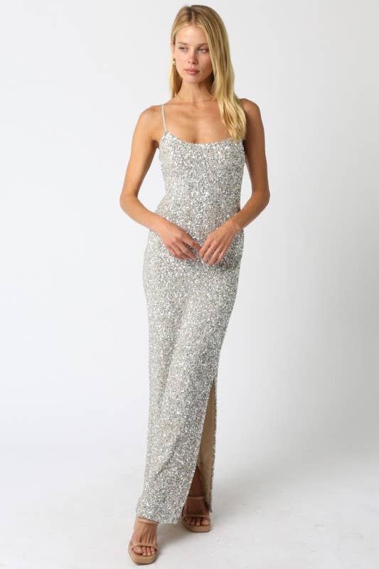 Olivaceous - Wholesale Dress - Women's - Fiona Sequin Dress6