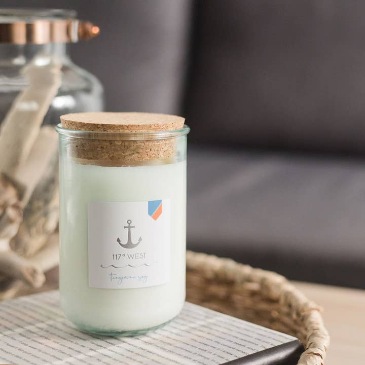 117º WEST by San Diego Natural Soap Company - Wholesale Jar/Filled Candle - 117º West Coconut Soy Candle in Recycled Glass7