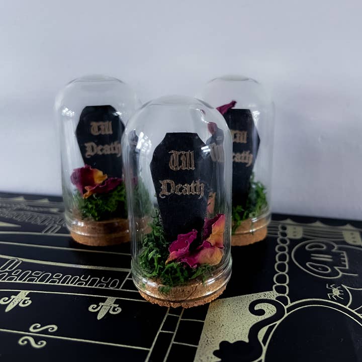 Autumn Alchemy – wholesale Decorative jar – Till death Coffin jar spooky valentines romance wedding2