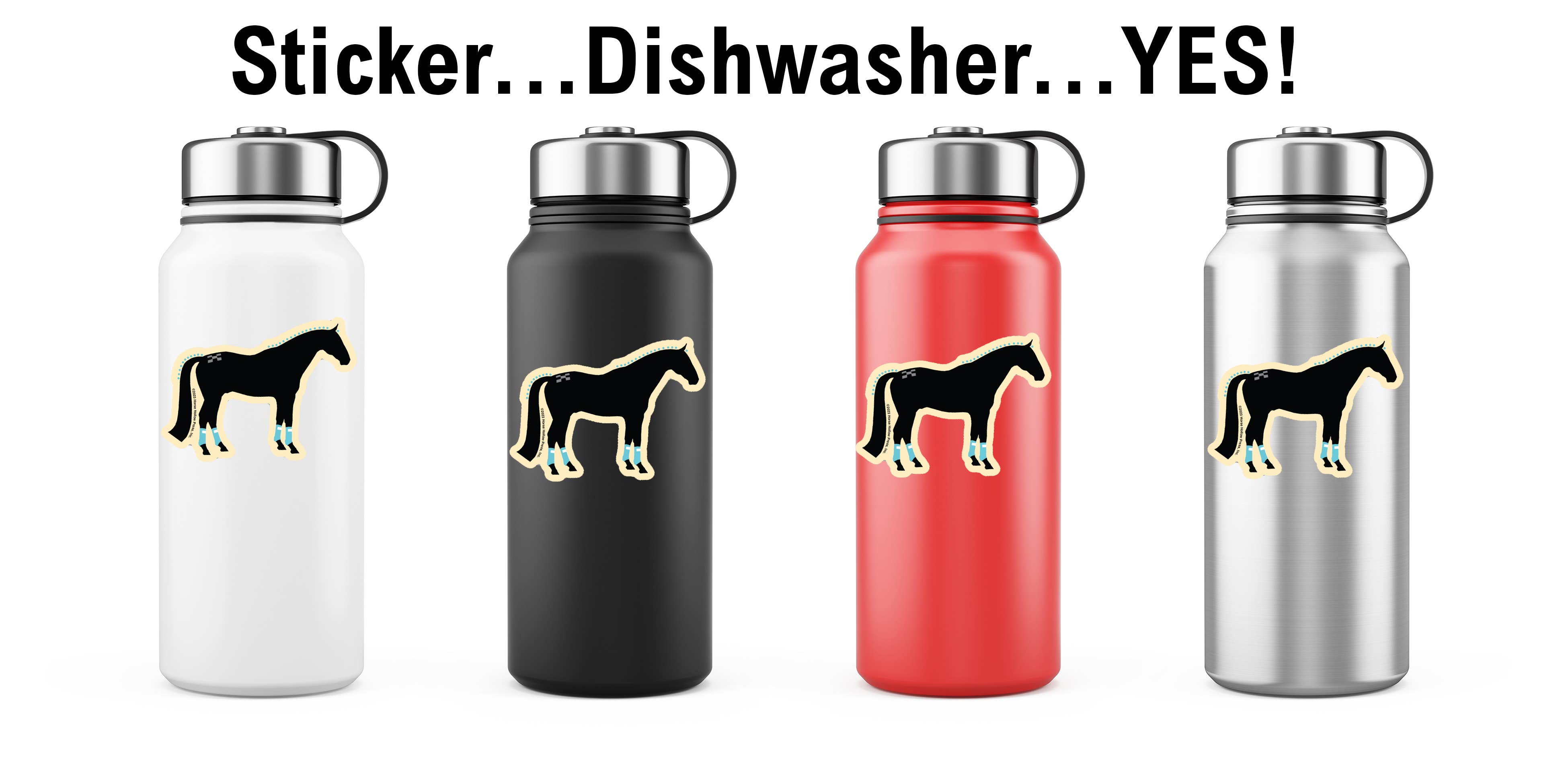 Horse Hollow Press - Wholesale Sticker - 3" Tumbler Horse Sticker / Show Horse Wraps / WATERPROOF14