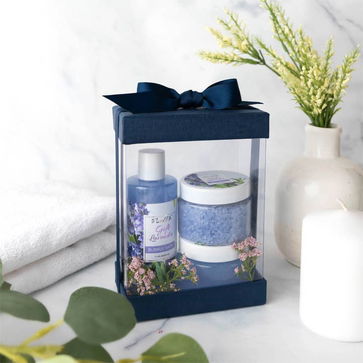 Hammont - Wholesale Gift Box - Clear Plastic Gift Boxes 6 Pack Bakery Boxes Navy Blue