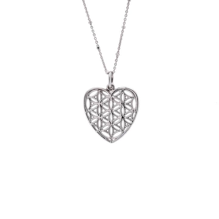 Ciondolo fiore della vita a forma di cuore in argento sterling per la vendita all'ingrosso da parte di Kabartsy Jewelry