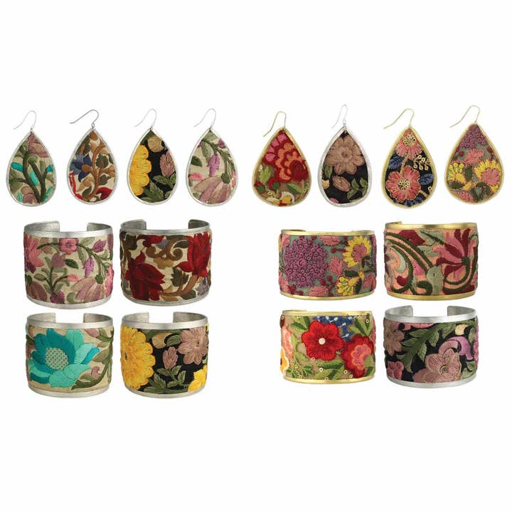 Embroidered Elegance Cuff Earring Set - 48 pcs for wholesale by ZAD