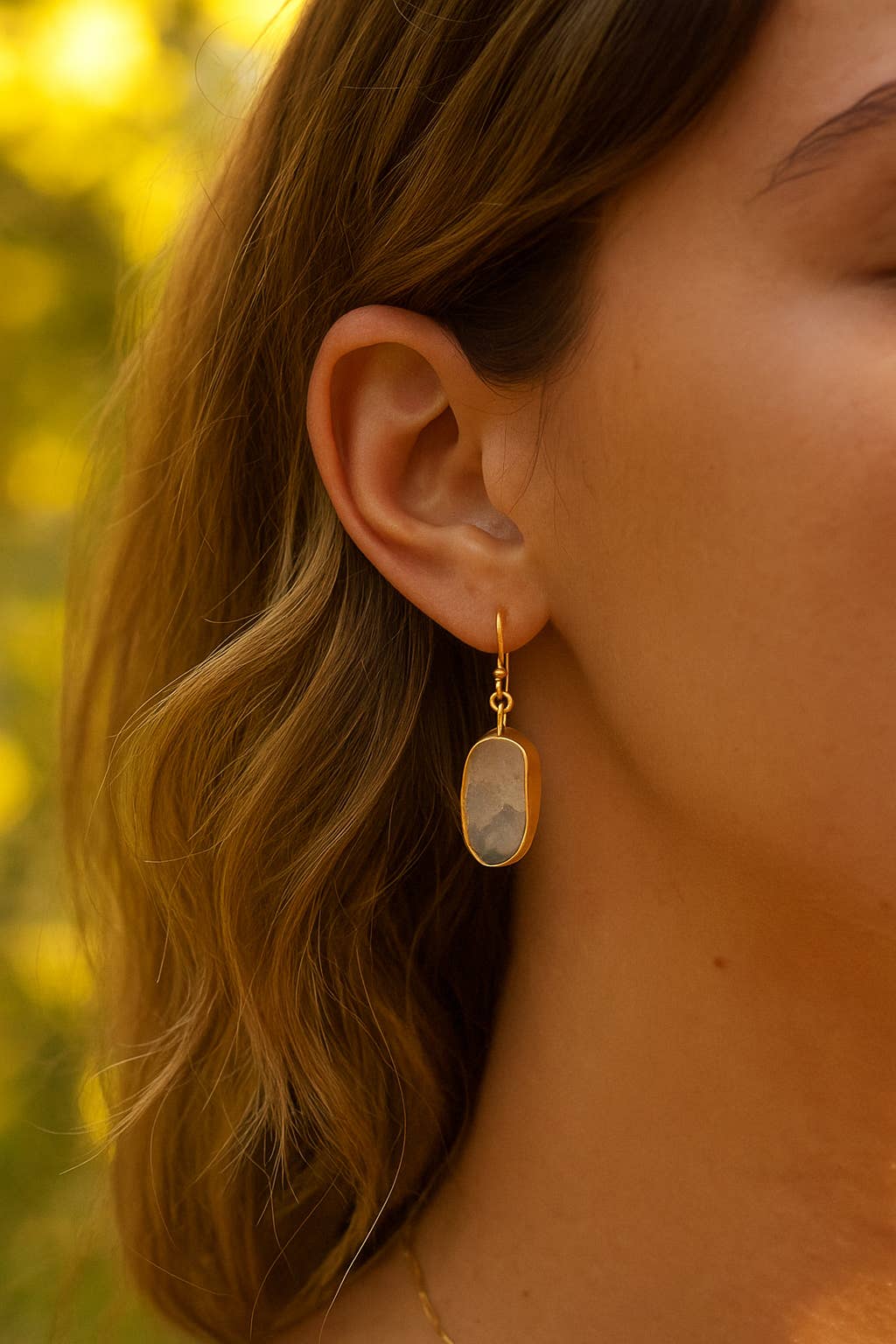 El Joyero - Wholesale Dangle Earrings - Rainbow Moonstone Hook Earring Rough June Birthstone Earring
