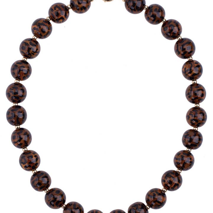 Jolene Halskette aus Harzperlen in Schildpattoptik für den Großhandel von Canvas Style