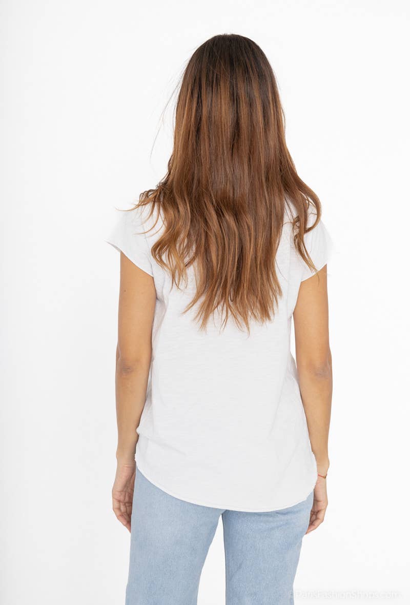 LINEN & COTTON HOUSE – Engroshandel T-shirt – til kvinder – Bomuld t-shirt med rund hals, basis 811714