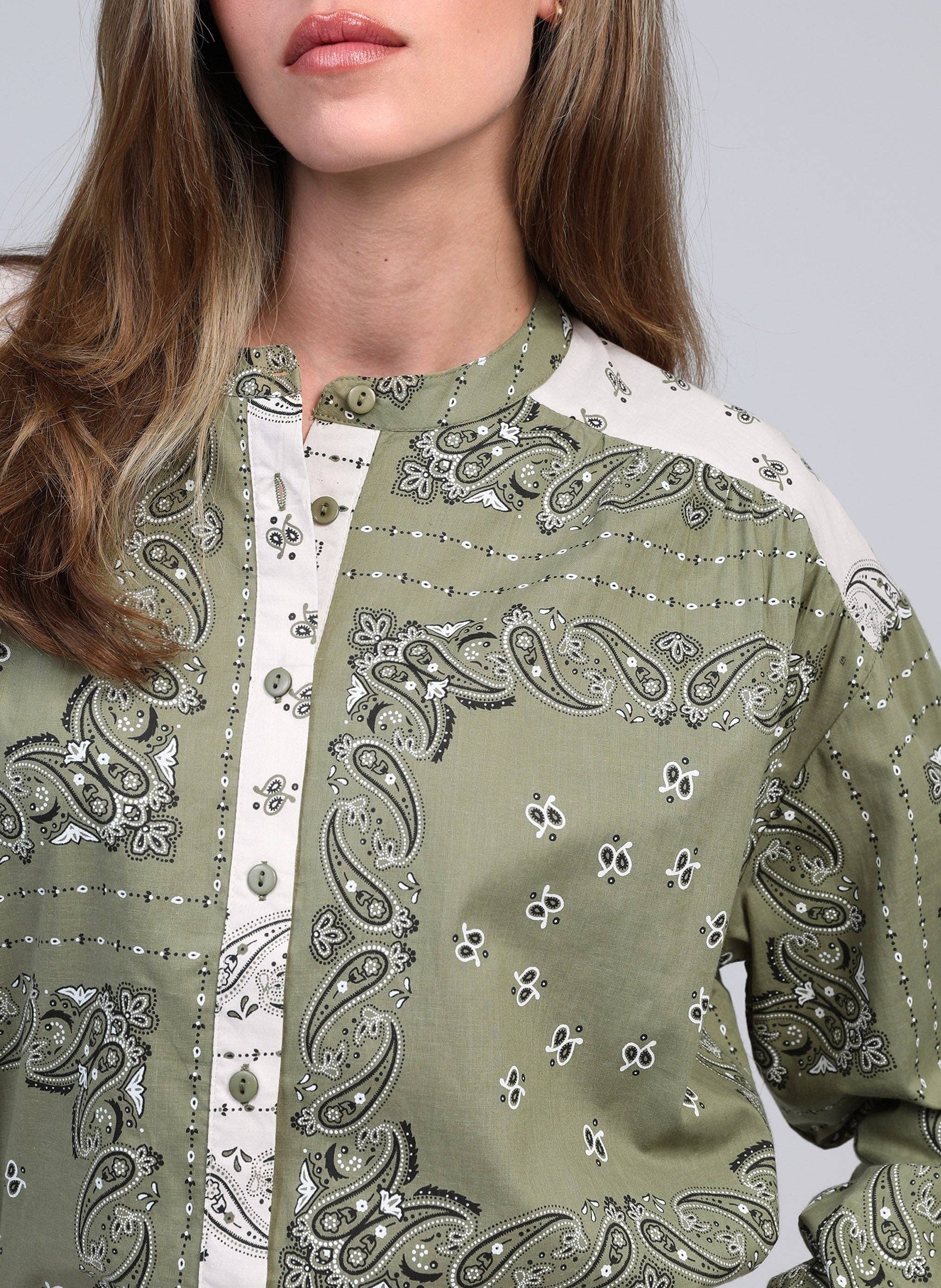 An'ge – wholesale Buttoned-down shirt – Women's – SOLINATA SHIRT flinto khaki1