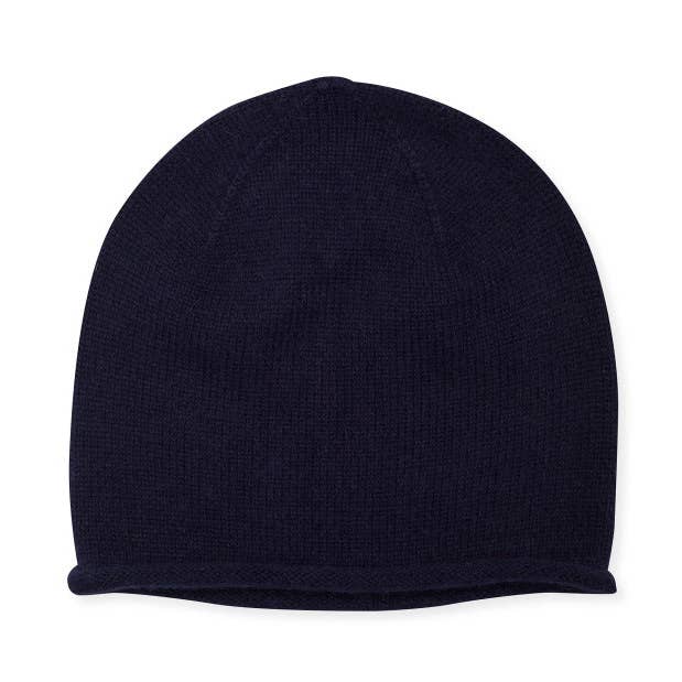 Cashmere Plain Knit Beanie - Navy for wholesale by Somerville Scarves