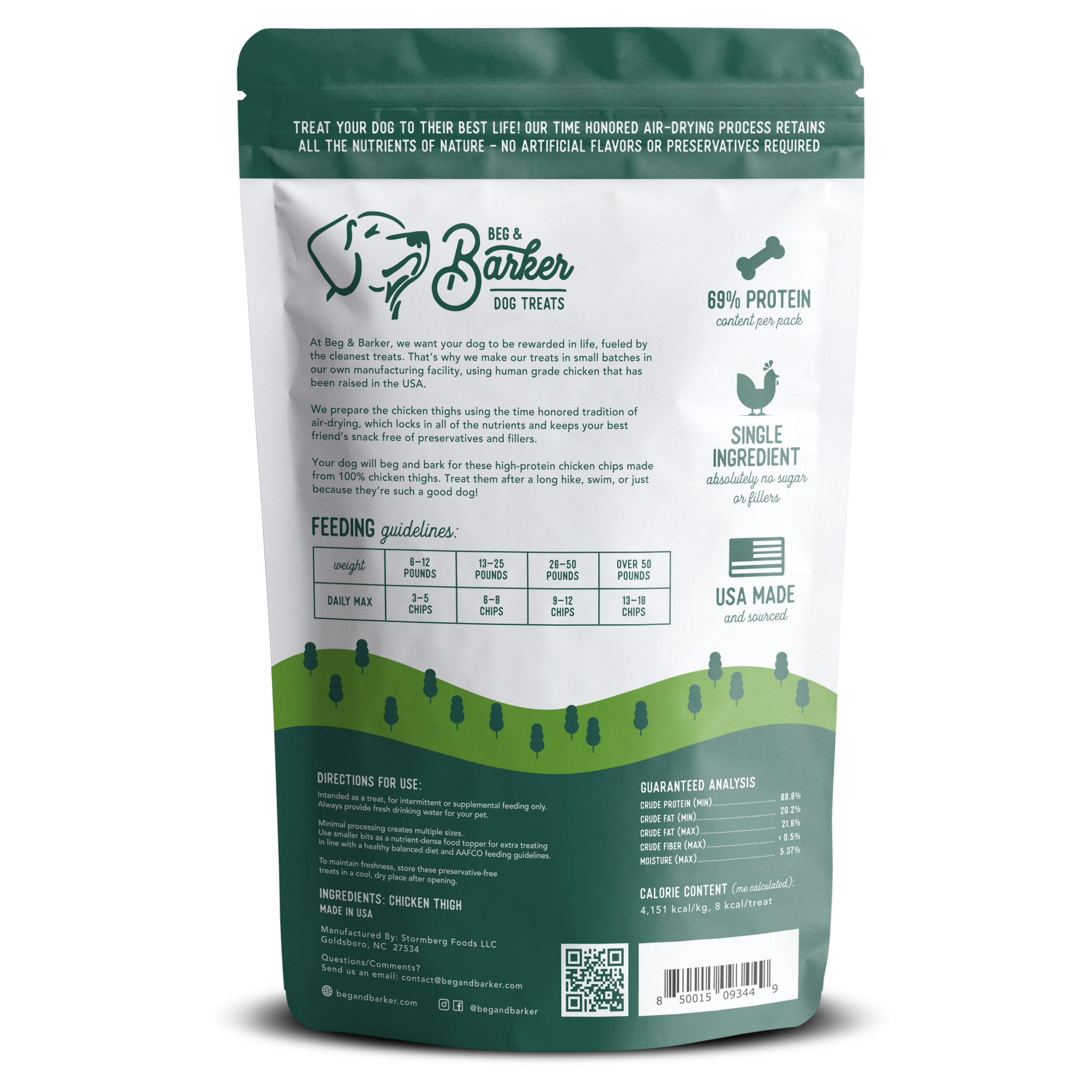 Beg & Barker Premium Dog Treats - Wholesale Pet Treats - Dog - Single Ingredient Chicken Chips for Dogs2