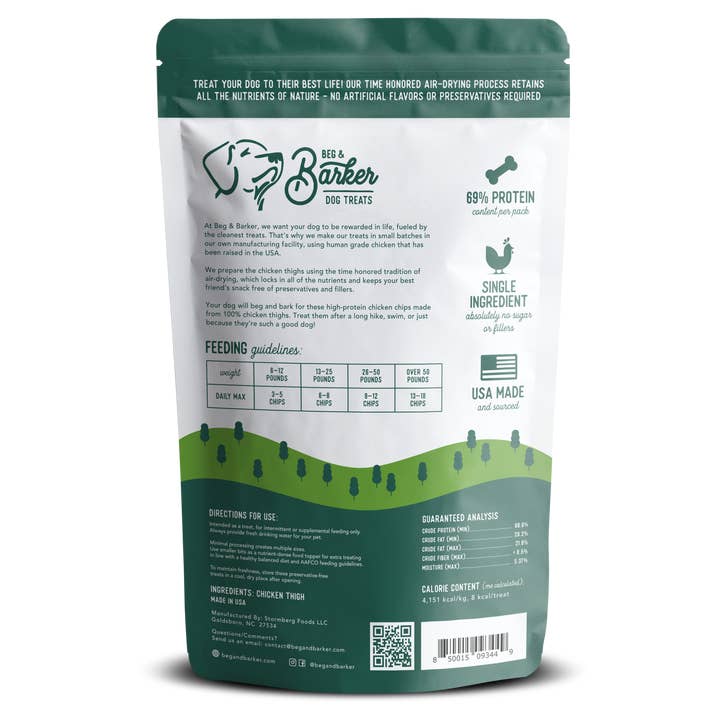 Beg & Barker Premium Dog Treats - Wholesale Pet Treats - Dog - Single Ingredient Chicken Chips for Dogs2